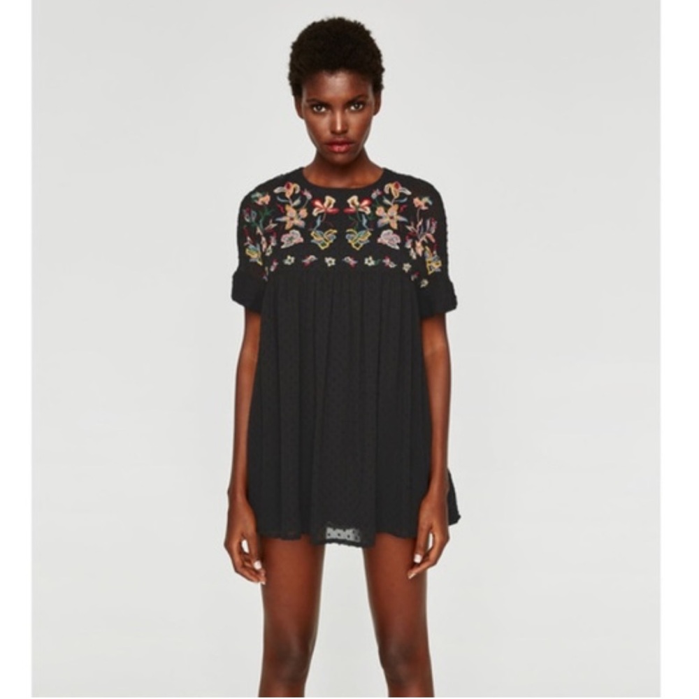 Zara Floral Embroidered Dress
